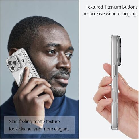 Nvollnoe for iPhone 17 Pro Max Case Compatible with MagSafe Military Grade Shockproof Heavy Duty Protective Adjustable Kickstand Matte Semi Clear Phone Case for iPhone 17 Pro Max(Clear) in Kuwait