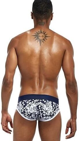 Men's Underwear Briefs Mens Cotton Briefs Underwear Breathable Sexy Hot Leaf Printed Low Rise Men's Panties Sport in Saudi Arabia