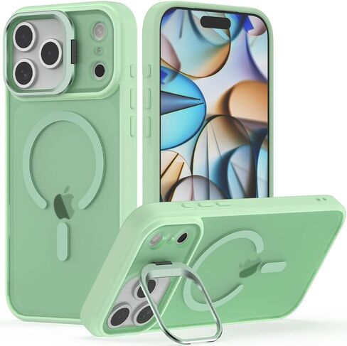 Nvollnoe for iPhone 17 Pro Max Case Compatible with MagSafe Military Grade Shockproof Heavy Duty Protective Adjustable Kickstand Matte Semi Clear Phone Case for iPhone 17 Pro Max(Clear) in Kuwait