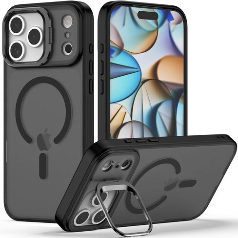 Nvollnoe for iPhone 17 Pro Max Case Compatible with MagSafe Military Grade Shockproof Heavy Duty Protective Adjustable Kickstand Matte Semi Clear Phone Case for iPhone 17 Pro Max(Clear) in Kuwait