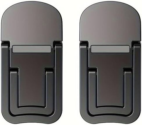 2PC Adjustable Foldable Laptop Stand Notebook Holder, Portable Height Adjustable Computer Riser Stand for Desk & Travel (Black) in Saudi Arabia