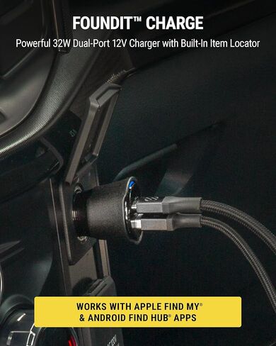 شاحن سيارة Scosche FoundIT Charge 32 وات، محول ولاعة سجائر متعدد المنافذ مع شحن سريع 20 وات USB-C ومنفذ USB-A 12 وات، محدد موقع مدمج متوافق مع Apple Find My وAndroid Find Hub in Kuwait