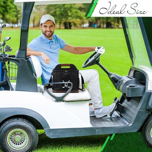Golf Cart Cooler Bag Insulated with 6 Beer Can Coolers Sleeves 16L Large Leakproof Lunch Bag with Bottle Opener Ice Cooling Holds for Golf Push Cart Camping Hiking in Kuwait