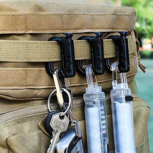 12 Pcs Multipurpose D-Ring Grimlock Locking for Molle Webbing Molle Clips Hanging Hook Tactical Backpack Accesorise in Saudi Arabia