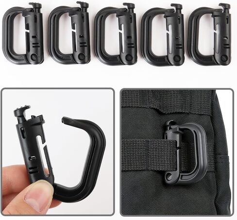 12 Pcs Multipurpose D-Ring Grimlock Locking for Molle Webbing Molle Clips Hanging Hook Tactical Backpack Accesorise in Saudi Arabia