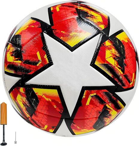 Soccer Ball Size 5, with Pump & Needles, Outdoor Sports Official Match Soccer Ball for Adult Youth Training Practice Ball for Indoor in Saudi Arabia