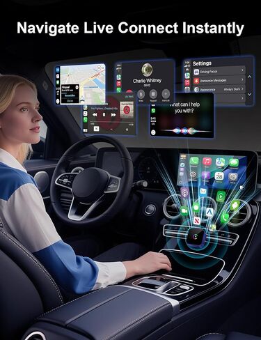 2026 CarPlay اللاسلكي لأجهزة iPhone، 2 في 1 التوصيل والتشغيل يتحول سلكيًا إلى CarPlay اللاسلكي Android Auto، اتصال تلقائي سريع، بدون زمن الوصول، مكبرات صوت متعددة القنوات للسيارة in Kuwait