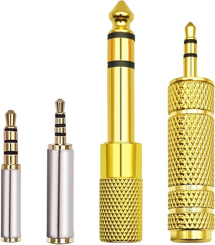 4-in-1 Audio Adapter Kit, 1/8" Male to 1/4" Female and 1/4" Male - 1/8" Female + 3.5mm to 2.5mm and 2.5mm - 3.5mm Adapter, Stereo Jack Converter for Headphone, Guitar Amplifier, Mic in Saudi Arabia