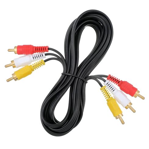 10FT RCA Audio Video Composite Cable, AV Cable Red/White/Yellow 3 Male to 3 Male for TV, DVD, VCR, Projector, Amplifier, Speaker, Satellite, Home Theater Receivers in Kuwait