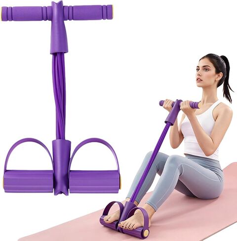 Multifunctional Pedal Resistance Band, 8-Tube Stretch Band with Handle, Fitness Shaping Yoga Exercise Equipment, Natural Rubber Tension Rope, for Abdominal, Leg, Arm and Back Slimming Training in Saudi Arabia