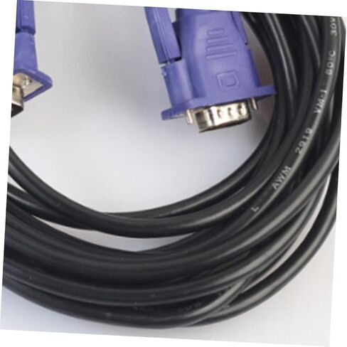 BESPORTBLE 5 Meters Vga Cable Male to Male Video Cord with Ferrite Core for Computer PC Monitor Projector Display Black Cable with Blue Connector Suitable for Office and Home Use in Kuwait