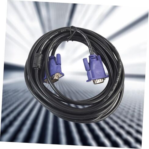 BESPORTBLE 5 Meters Vga Cable Male to Male Video Cord with Ferrite Core for Computer PC Monitor Projector Display Black Cable with Blue Connector Suitable for Office and Home Use in Kuwait
