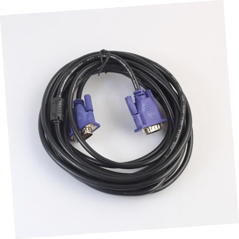 BESPORTBLE 5 Meters Vga Cable Male to Male Video Cord with Ferrite Core for Computer PC Monitor Projector Display Black Cable with Blue Connector Suitable for Office and Home Use in Kuwait