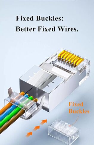 100-Pack Cat7 Cat6A Pass Through Shielded RJ45 Connectors Modular Network RJ45 Plugs Ends for Cat7 Cat6A, 100PCS Strain Relief in Saudi Arabia