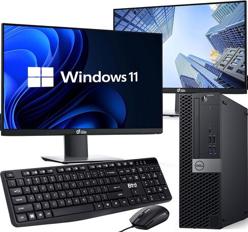 Dell OptiPlex 5070 Desktop Computer PC Intel Core i5-9500 (6-Cores), 16GB DDR4 Ram, 512GB SSD, Dual 2 x 22 LED Monitor, WiFi, Wireless KB & Mouse, Windows 11 Pro (Renewed) in Kuwait