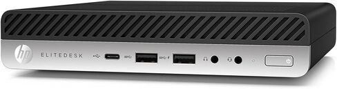 كمبيوتر HP EliteDesk 800 G5 Mini Business Desktop، Core i7-9700T، ذاكرة الوصول العشوائي DDR4 سعة 8 جيجابايت، SSD 256 جيجابايت، لوحة مفاتيح وماوس، WiFi، Windows 11 Pro (متجدد) in Kuwait