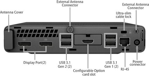 كمبيوتر HP EliteDesk 800 G5 Mini Business Desktop، Core i7-9700T، ذاكرة الوصول العشوائي DDR4 سعة 8 جيجابايت، SSD 256 جيجابايت، لوحة مفاتيح وماوس، WiFi، Windows 11 Pro (متجدد) in Kuwait