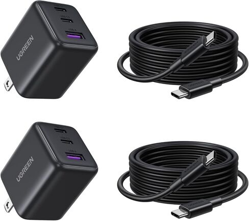 UGREEN 2 Pack 30W Charger for iPhone 17 Fast Charging, 3 Port GaN Charger Block with 6.6ft USB-C Cable for iPhone 17/Air/16/15/14, Galaxy S25/S24/S23, Pixel 10/9/8/7, iPad and More, Matt Black in Saudi Arabia