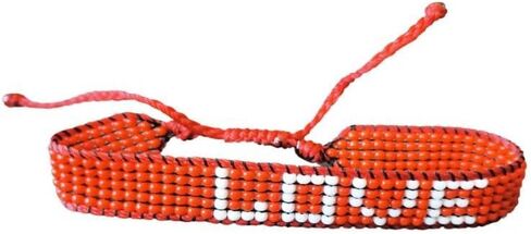 Tranquil Love Handmade Beaded Friendship Bracelet for Men and Women - 5 Strand LOVE Word Embedded Boho Design Bead Bracelet Jewelry, Lightweight Natural Stone Wrist Bracelets (Red & Black) in Saudi Arabia