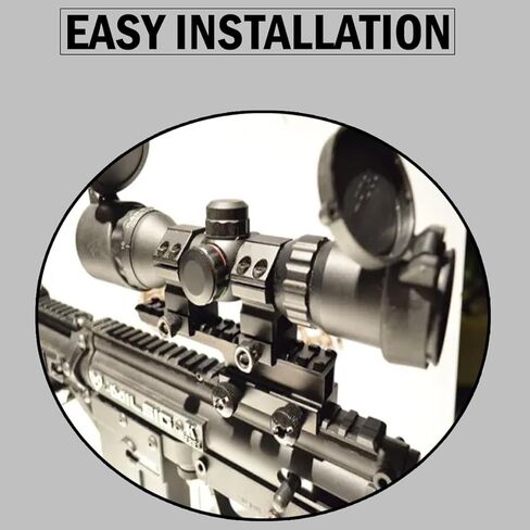 Gotical 1/2" High 10 Slot 105mm Long Cantilever Offset Picatinny Rail, 14 Slot 145 mm Long Cantilever Riser Rifle Scope Mount Aluminum Matt Finished Black in Saudi Arabia