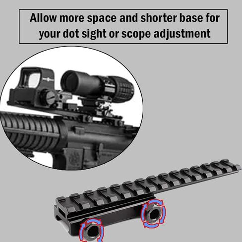 Gotical 1/2" High 10 Slot 105mm Long Cantilever Offset Picatinny Rail, 14 Slot 145 mm Long Cantilever Riser Rifle Scope Mount Aluminum Matt Finished Black in Saudi Arabia