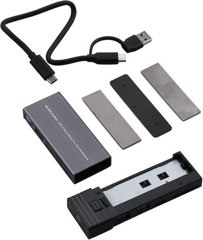 حاوية 2 في 1 USB3.2 Gen2 Hub M.2 NVMe SSD مع فتحات بطاقة TF SD تصميم قفل أمان لنقل البيانات بسرعة 10 جيجابت في الثانية لهاتف الكمبيوتر الشخصي in Kuwait