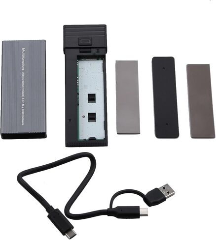حاوية 2 في 1 USB3.2 Gen2 Hub M.2 NVMe SSD مع فتحات بطاقة TF SD تصميم قفل أمان لنقل البيانات بسرعة 10 جيجابت في الثانية لهاتف الكمبيوتر الشخصي in Kuwait