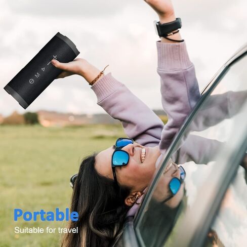 مكبر صوت بلوتوث محمول من فانزون، V40 IPX7، مكبرات صوت لاسلكية مقاومة للماء مع صوت ستيريو 24 وات وبلوتوث مزدوج 5.0 in Kuwait