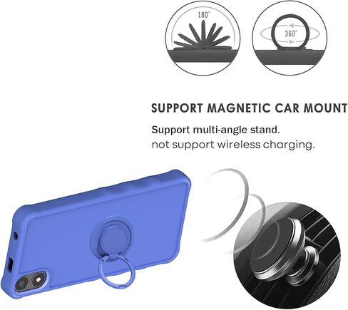 for AriVoice A67L Case Compatible for Foxx FoxxD A67L Phone Case Cover [with Tempered Glass Screen Protector][ 2MM Thickening Super Protection][Ring Support] Blue in Kuwait