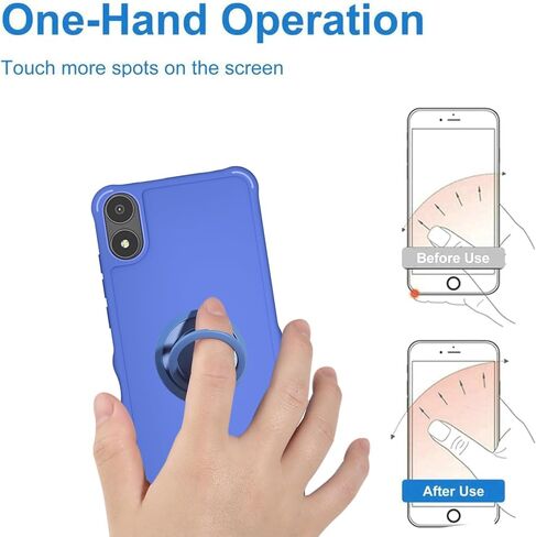 for AriVoice A67L Case Compatible for Foxx FoxxD A67L Phone Case Cover [with Tempered Glass Screen Protector][ 2MM Thickening Super Protection][Ring Support] Blue in Kuwait