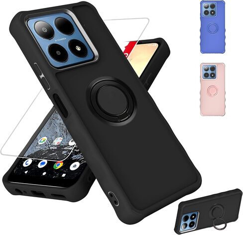 for AriVoice A67L Case Compatible for Foxx FoxxD A67L Phone Case Cover [with Tempered Glass Screen Protector][ 2MM Thickening Super Protection][Ring Support] Blue in Kuwait