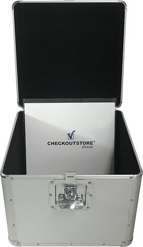 صندوق تخزين حامل ورق بطاقات مربع من الألومنيوم الفضي مقاس 12 × 12 من CheckOutStore - كبير in Kuwait