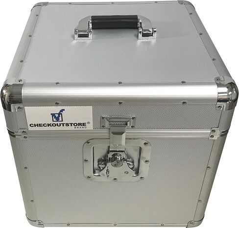 صندوق تخزين حامل ورق بطاقات مربع من الألومنيوم الفضي مقاس 12 × 12 من CheckOutStore - كبير in Kuwait