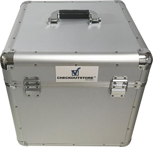 صندوق تخزين حامل ورق بطاقات مربع من الألومنيوم الفضي مقاس 12 × 12 من CheckOutStore - كبير in Kuwait