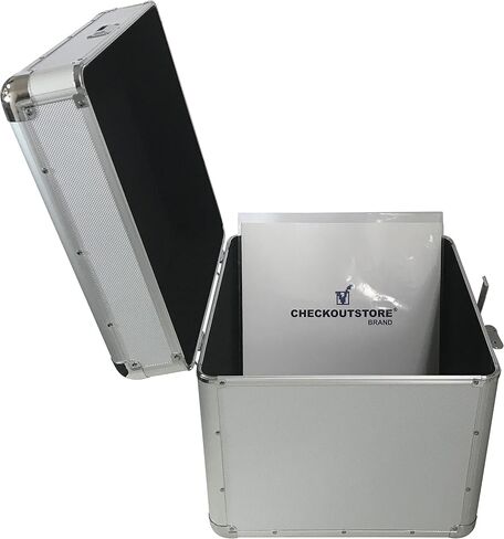 صندوق تخزين حامل ورق بطاقات مربع من الألومنيوم الفضي مقاس 12 × 12 من CheckOutStore - كبير in Kuwait