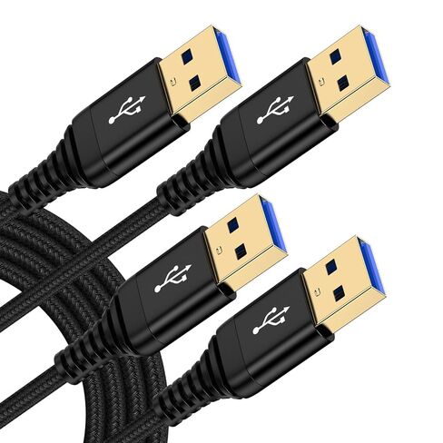 كابل USB إلى USB، 6 أقدام 2 حزمة USB A إلى USB A كابل ذكر إلى ذكر USB2.0 كابل نوع سلك نقل بيانات مزدوج الجوانب للكمبيوتر، الكمبيوتر الشخصي، مبرد الكمبيوتر المحمول، التلفزيون، المحور، حاويات القرص الصلب، مشغل DVD، KVM in Saudi Arabia