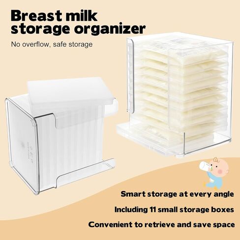 Rainmae Breastmilk Storage Bag Organizer, Breastmilk Freezer Tray, Breast Milk Storage Tower, Convenient Storage for Milk Freezer Bags, Efficiently Store in Freezer Organizer Tower for Nursing Feeding in Saudi Arabia