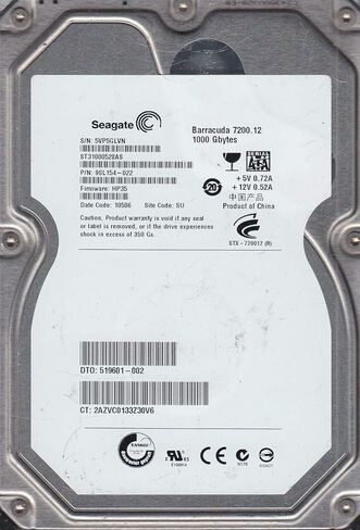 محرك الأقراص الصلبة سيجيت 1 تيرابايت 7.2K 3.5 SATA 3G 32 ميجابايت - ST31000528AS (متجدد) in Kuwait