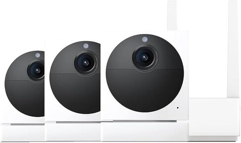 WYZE Lifestyle Cam Outdoor Add-on v2 (3 كاميرات تتضمن المحطة الأساسية) - كاميرا مراقبة منزلية بدقة 1080 بكسل عالية الدقة، عمر بطارية يصل إلى 6 أشهر، صوت ثنائي الاتجاه، كشف الحركة، تسجيل 24/7 in Saudi Arabia