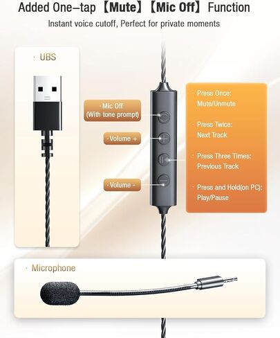 USB Computer Headset with Microphone, Black Open Ear Headset, Inline Controls, Noise Cancelling for PC Gaming and Office Use in Saudi Arabia