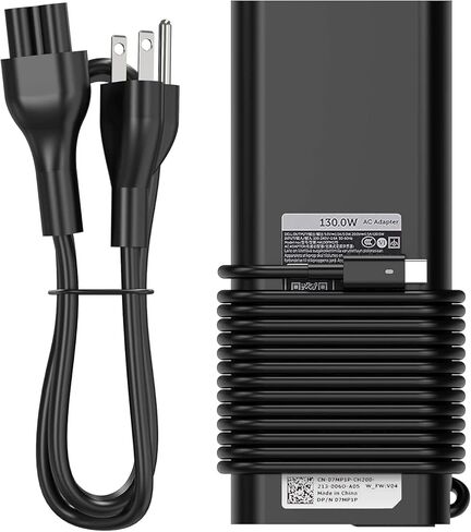 شاحن كمبيوتر محمول USB C بقوة 130 واط متوافق مع Dell XPS 15 9500 9510 9520 9530 9575 2 في 1 XPS 17 9700 9710 9720 Precision 5550 5560 5750 5760 Latitude 5520 7410 DA130PM170 HA130PM170 in Kuwait