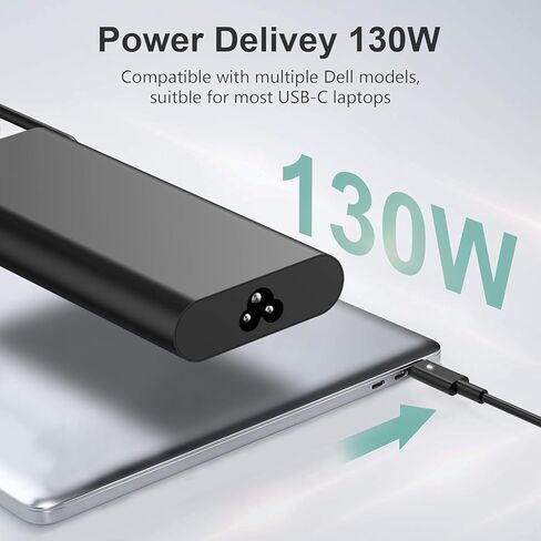 شاحن كمبيوتر محمول USB C بقوة 130 واط متوافق مع Dell XPS 15 9500 9510 9520 9530 9575 2 في 1 XPS 17 9700 9710 9720 Precision 5550 5560 5750 5760 Latitude 5520 7410 DA130PM170 HA130PM170 in Kuwait