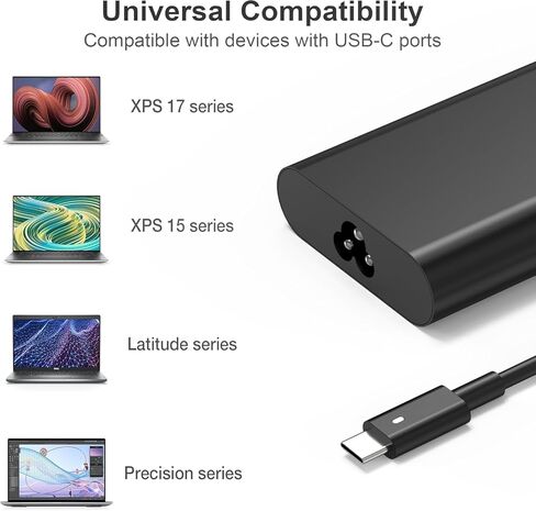 شاحن كمبيوتر محمول USB C بقوة 130 واط متوافق مع Dell XPS 15 9500 9510 9520 9530 9575 2 في 1 XPS 17 9700 9710 9720 Precision 5550 5560 5750 5760 Latitude 5520 7410 DA130PM170 HA130PM170 in Kuwait