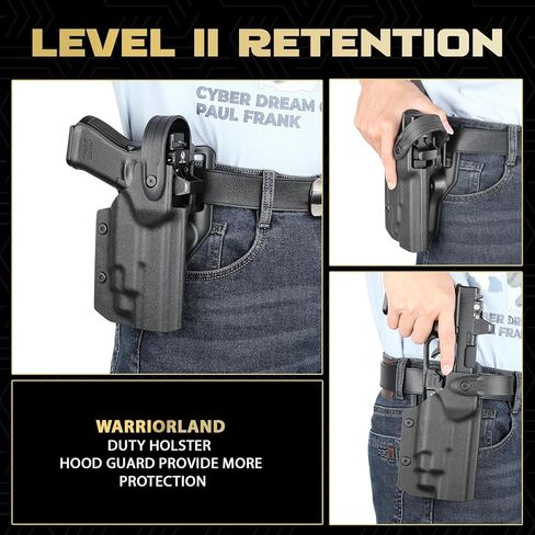 حافظة كيديكس المحملة للضوء من WARRIORLAND لـ Glock 17/19/34 Gen3-5 /19X/44/45 - تناسب TLR-7 X/TLR-7 HL-X/TLR-7A/ TLR-8A /TLR-8 X والمزيد - مع قطع بصري وحلقة حزام متوسطة الركوب مقاس 2.0 بوصة in Saudi Arabia