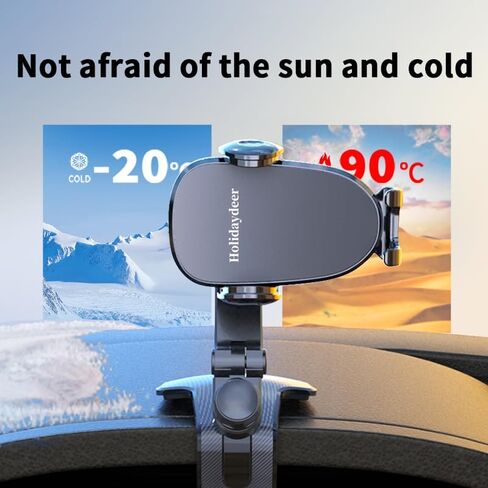 Holidaydeer قابل للدوران 360 درجة، حامل هاتف السيارة، حامل هاتف من السيليكون للوحة قيادة السيارة، حامل الهاتف الخلوي بدون استخدام اليدين للسيارة متوافق مع iPhone 17 16 15 14 13 12 Pro Max جميع الهواتف الذكية in Kuwait