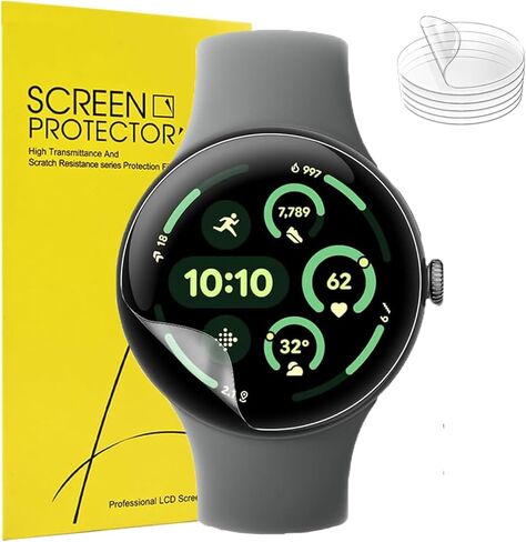 6 Pack Anti-Scratch Film for Google Pixel Watch 4 41mm Screen Protector, TPU Flexible Film, HD Clear Screen Protector Compatible for Pixel Watch 4/3/2/1 41mm Smartwatch in Kuwait