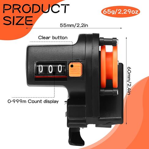 Shappy Fishing Line Depth Finder Counter 999m Portable Digital Boat Fishing Counter Electronic Spooler Display, Saltwater Resistant Depth Gauge for Trolling, Jigging, Spooling Tackle Tool Gear in Saudi Arabia