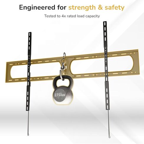 Mount-It! Heavy-Duty Fixed TV Wall Mount for 98–140 Inch TVs, 275 lb Capacity, Ultra-Low 1.3″ Profile, 4× Load Tested Steel Bracket, Max VESA 1200×800 in Saudi Arabia