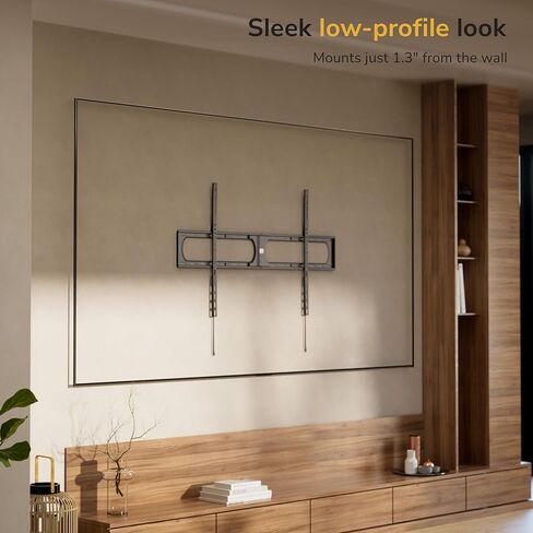 Mount-It! Heavy-Duty Fixed TV Wall Mount for 98–140 Inch TVs, 275 lb Capacity, Ultra-Low 1.3″ Profile, 4× Load Tested Steel Bracket, Max VESA 1200×800 in Saudi Arabia