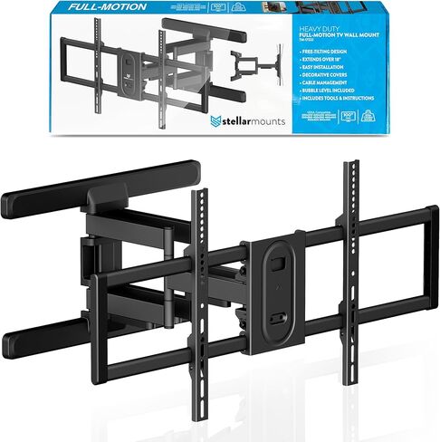Heavy Duty Dual Arm Articulating TV Wall Mount Bracket for Hisense U76 QLED 100U76N 100 Inch TV - Tilt & Swivel with Reduced Glare in Saudi Arabia